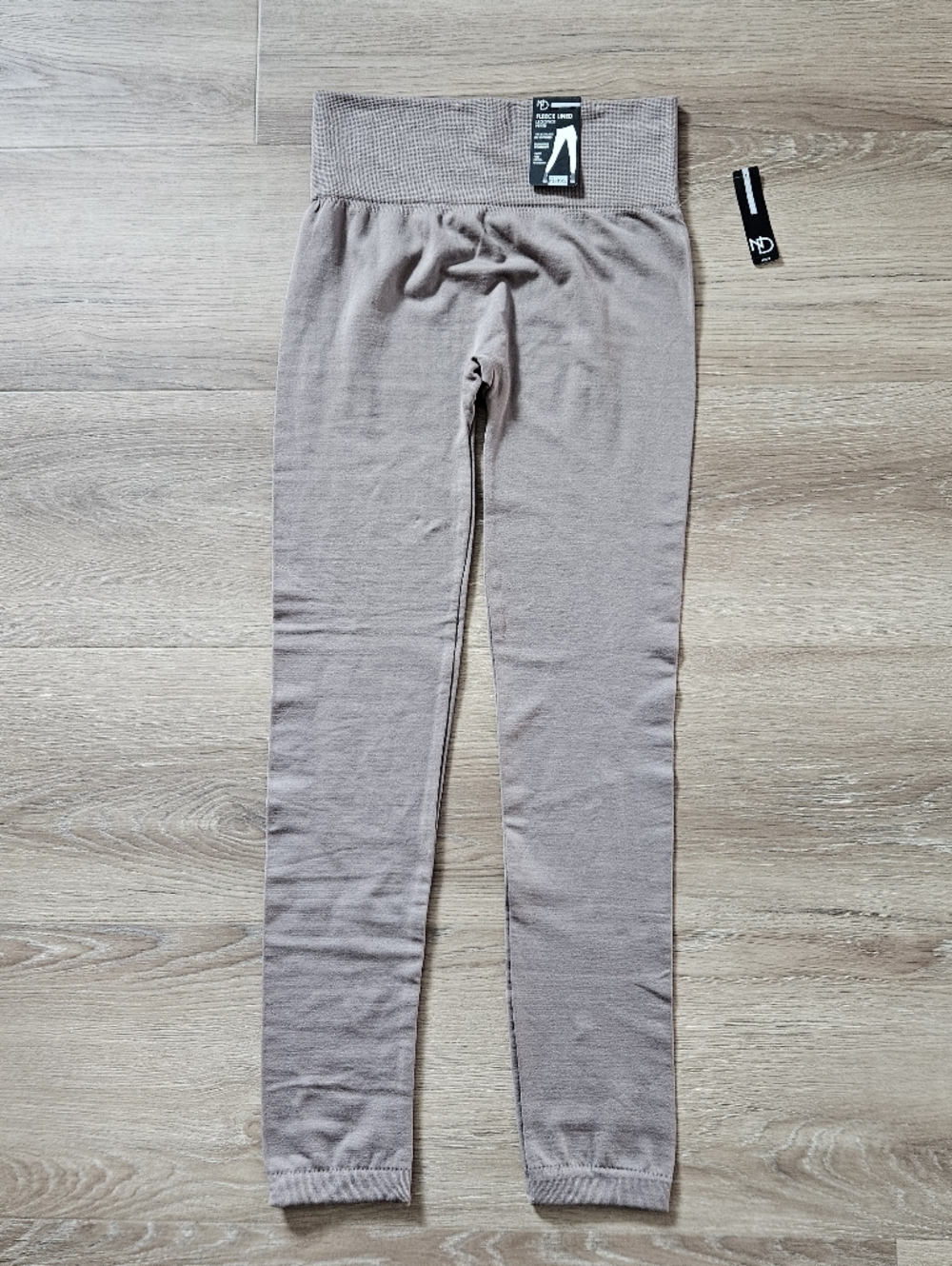 New Directions Taupe High-Waist Fleece Lined Leggings Size L/XL